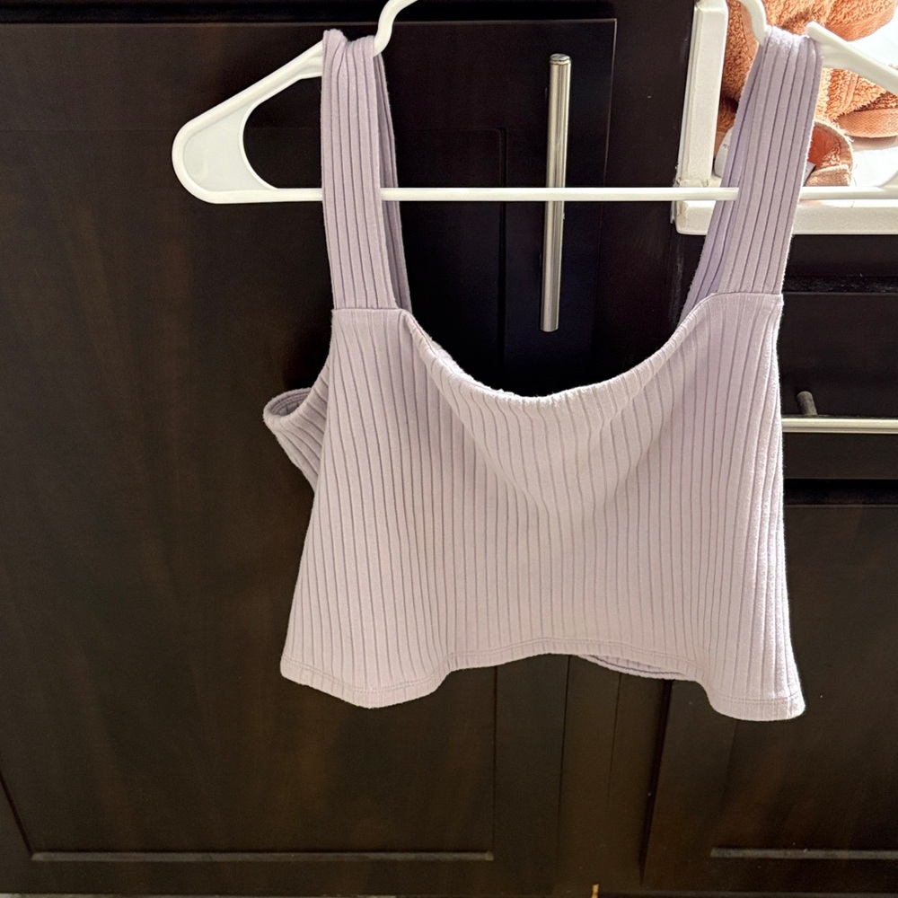 American Eagle Lavender Ribbed Crop Top